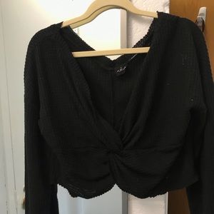 Waffle knit lounge top